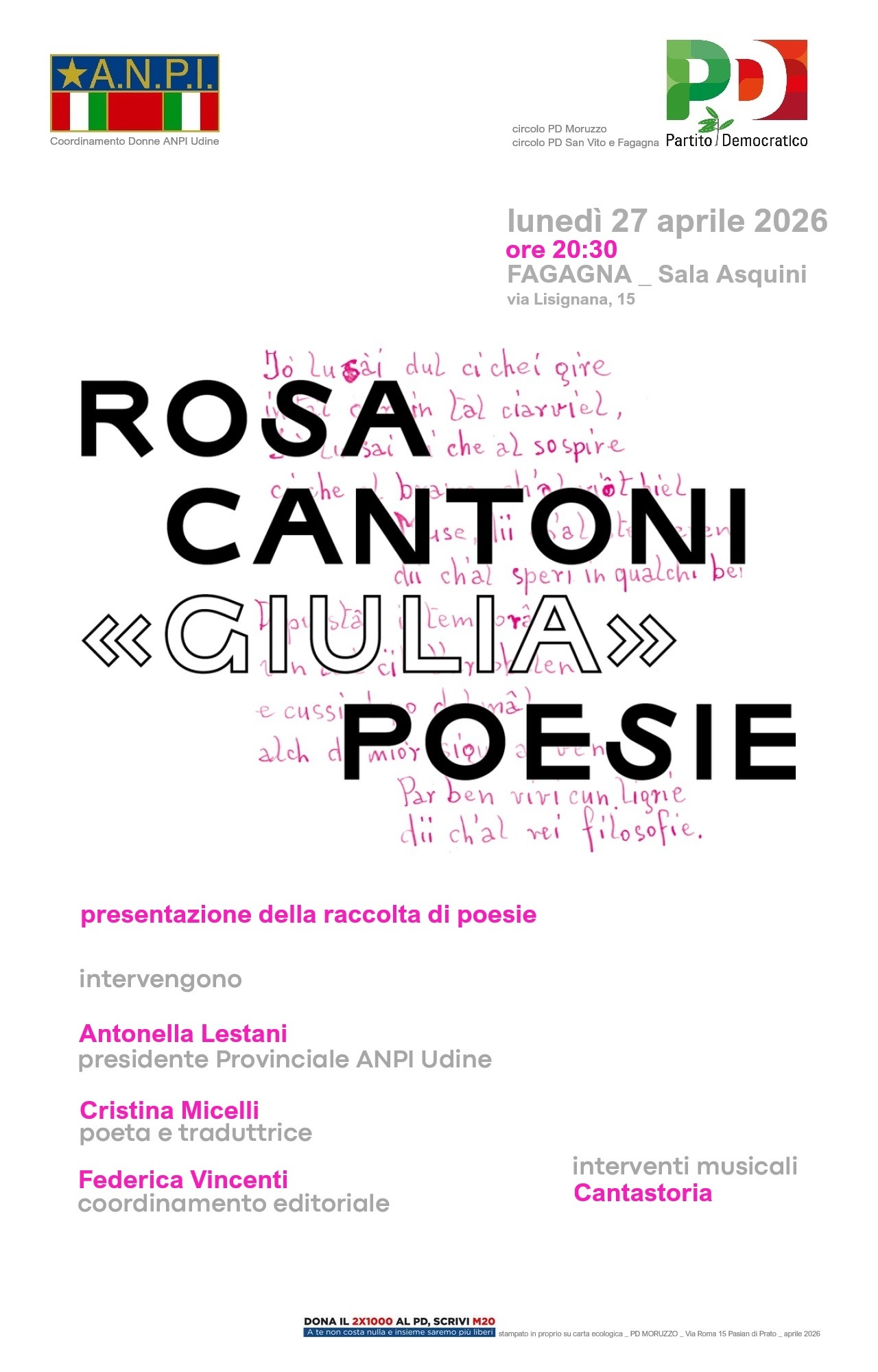 ROSA CANTONI "GIULIA" POESIE